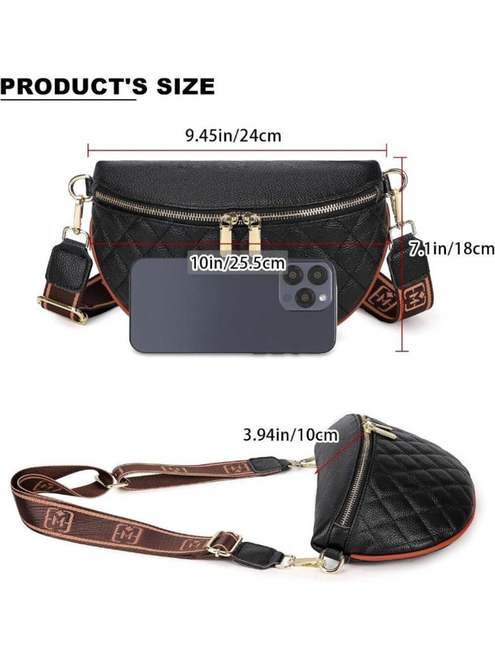 Trendy Small Crossbody Sling Bag for Women - Anti-Theft Leather Fanny Pack for - Picture 4 of 8